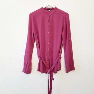 🌼 Eileen Fisher Silk Collarless Belt Tie